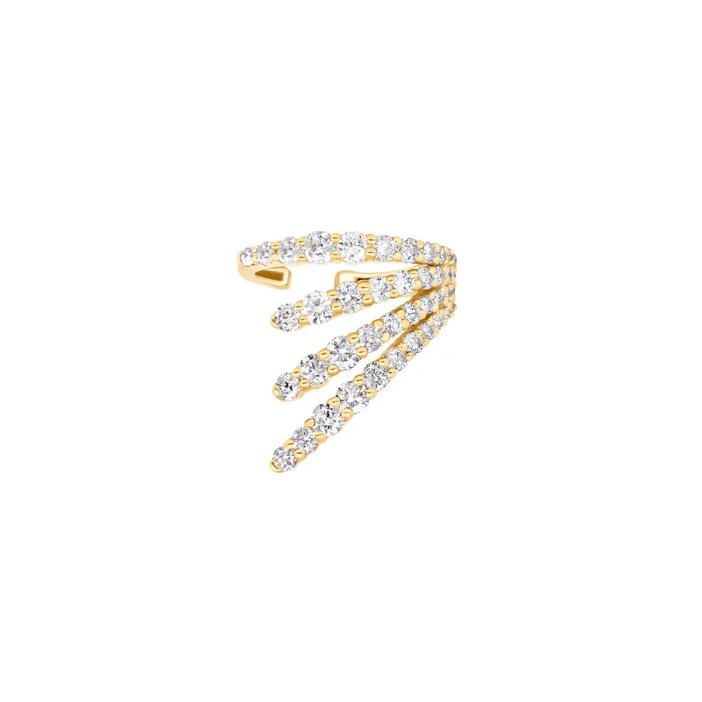   4 ROWS DIA EARCLIP D1.0CT 18K YW Princess Jewelry Shop
