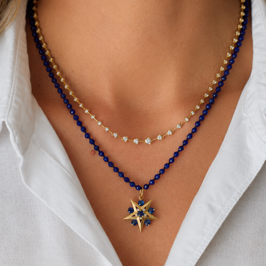 Renata Graduated Diamond Tennis Necklace in 18K Gold