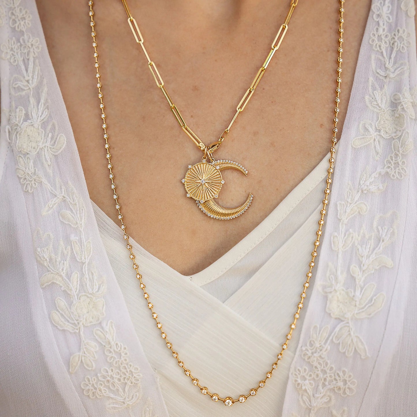 Renata Long Diamond Tennis Necklace Princess Jewelry Shop