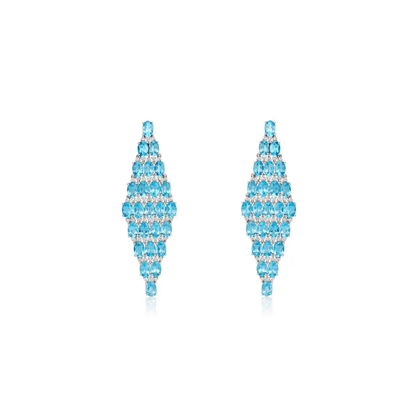 Rhombus Topaz Earring-Princess Jewelry Shop