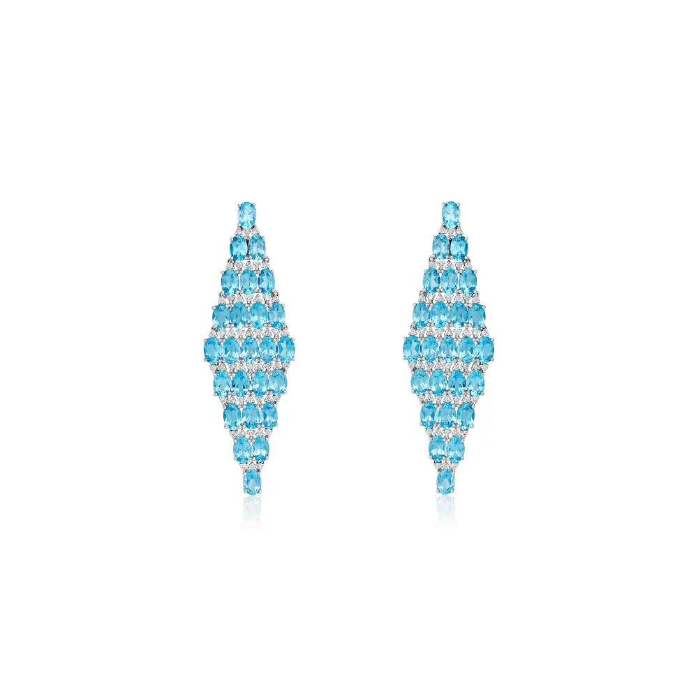 Rhombus Topaz Earring Princess Jewelry Shop