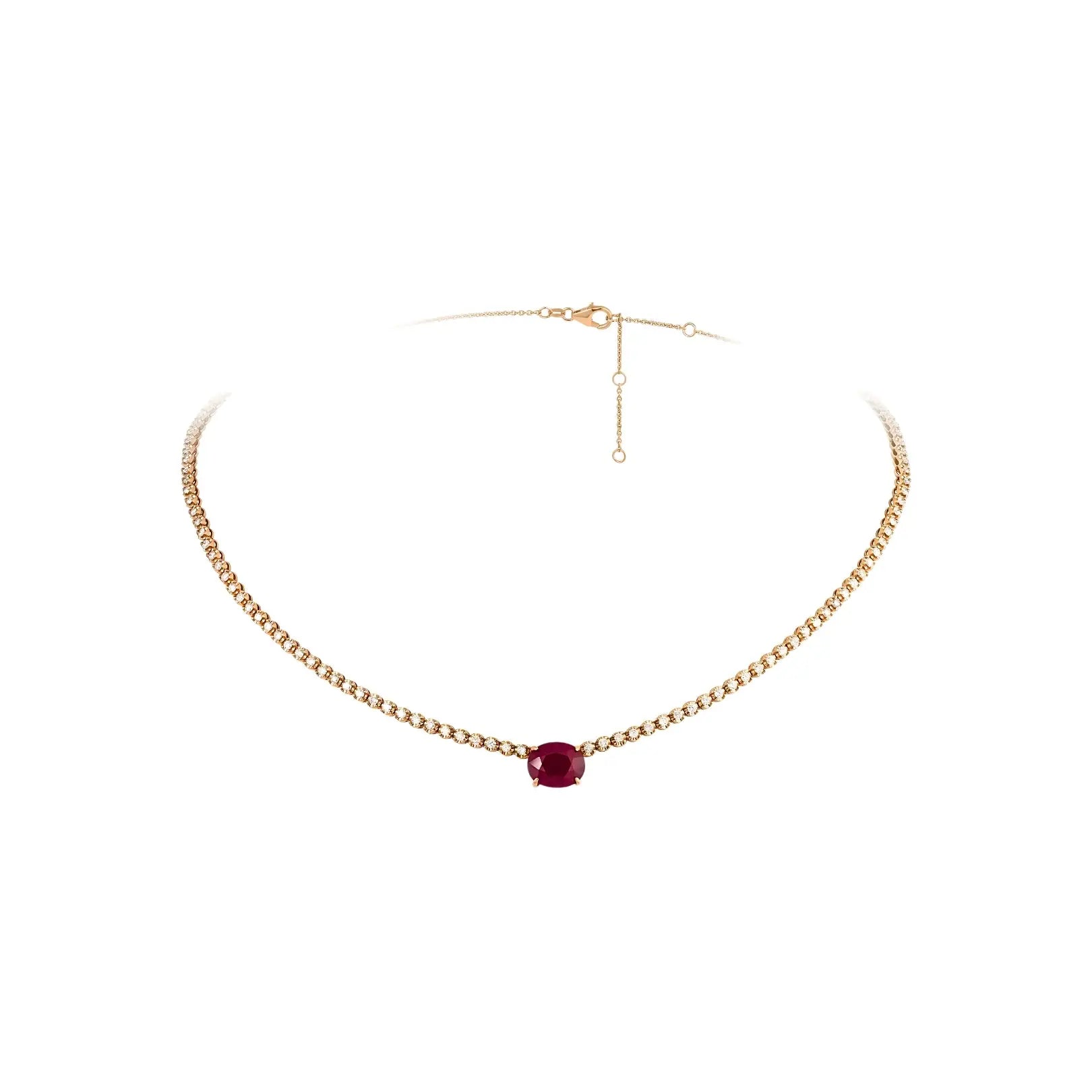   Rubellite Diamond Necklace Princess Jewelry Shop