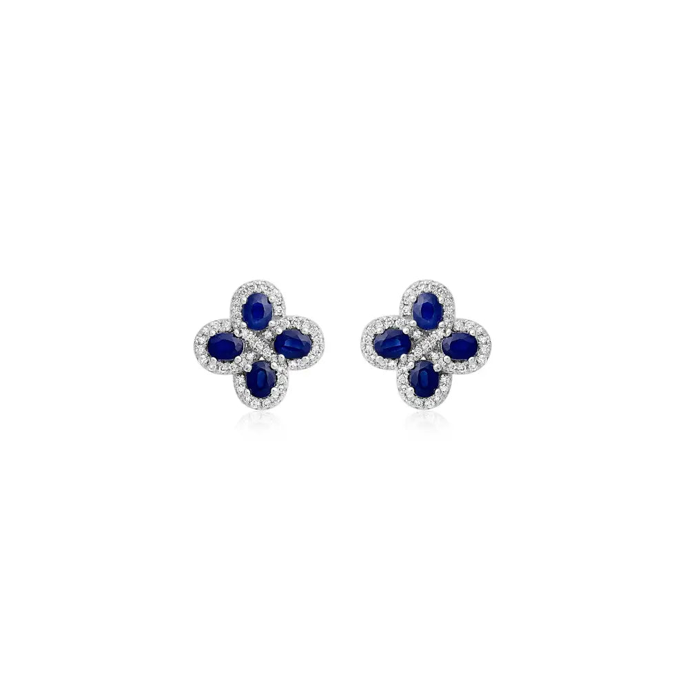 Sapphire Floral Earrings Princess Jewelry Shop