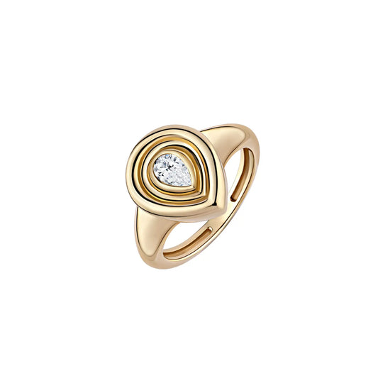 Single Diamond Pear Button Ring Princess Jewelry Shop