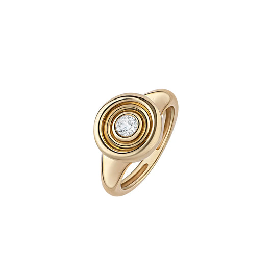 Single Diamond Round Button Ring Princess Jewelry Shop