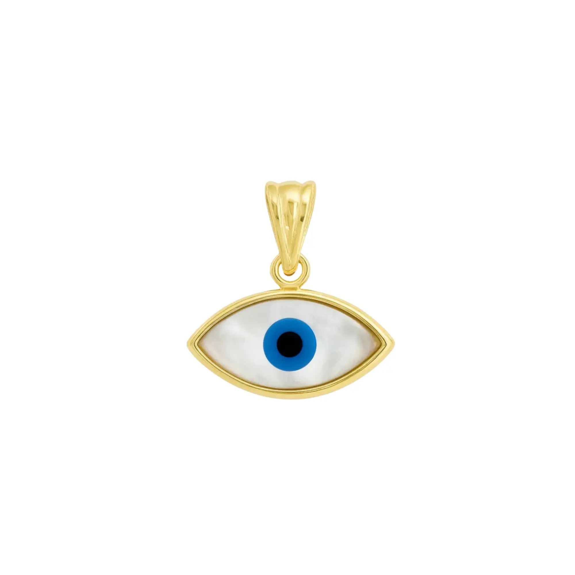   Small Greek Evil Eye Pendant in Yellow Gold Princess Jewelry Shop