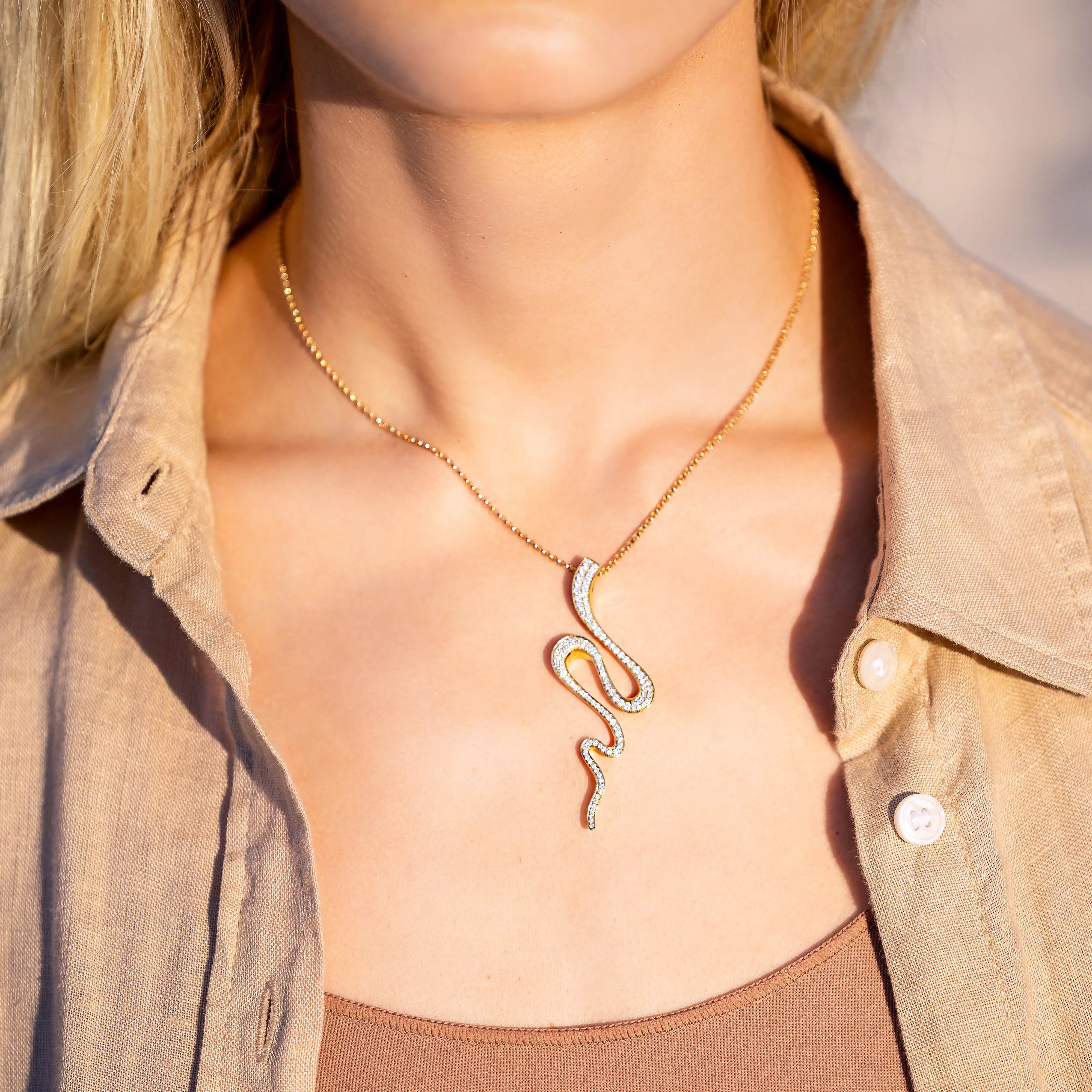 Snake Pendant Necklace-Princess Jewelry Shop