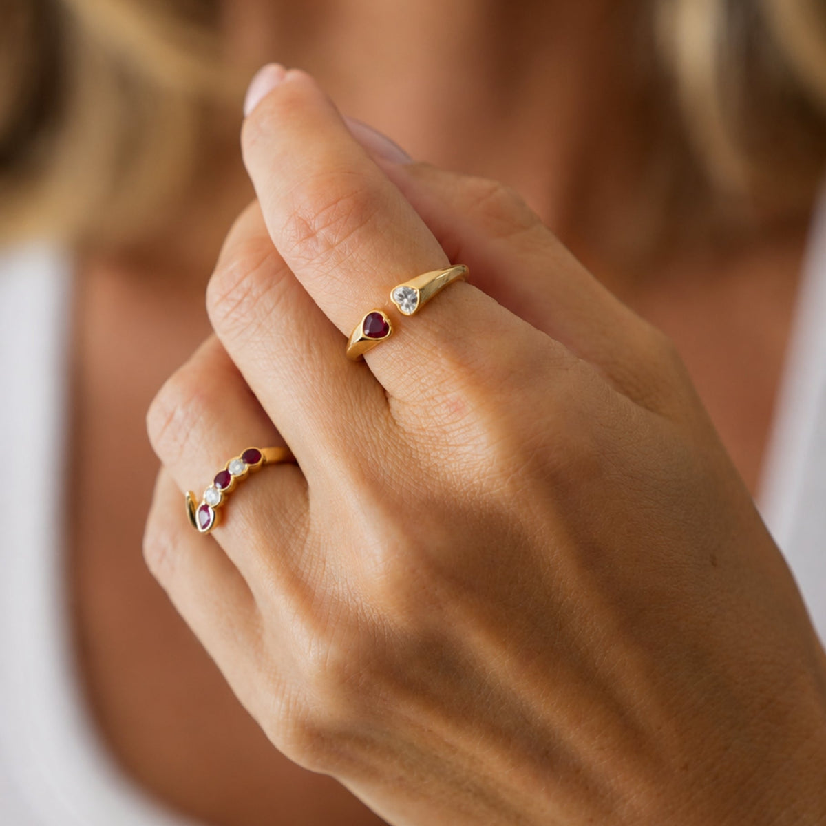 Snake Ruby and Diamond Wrap Ring, lifestyle view 3 | JJ Jewelry