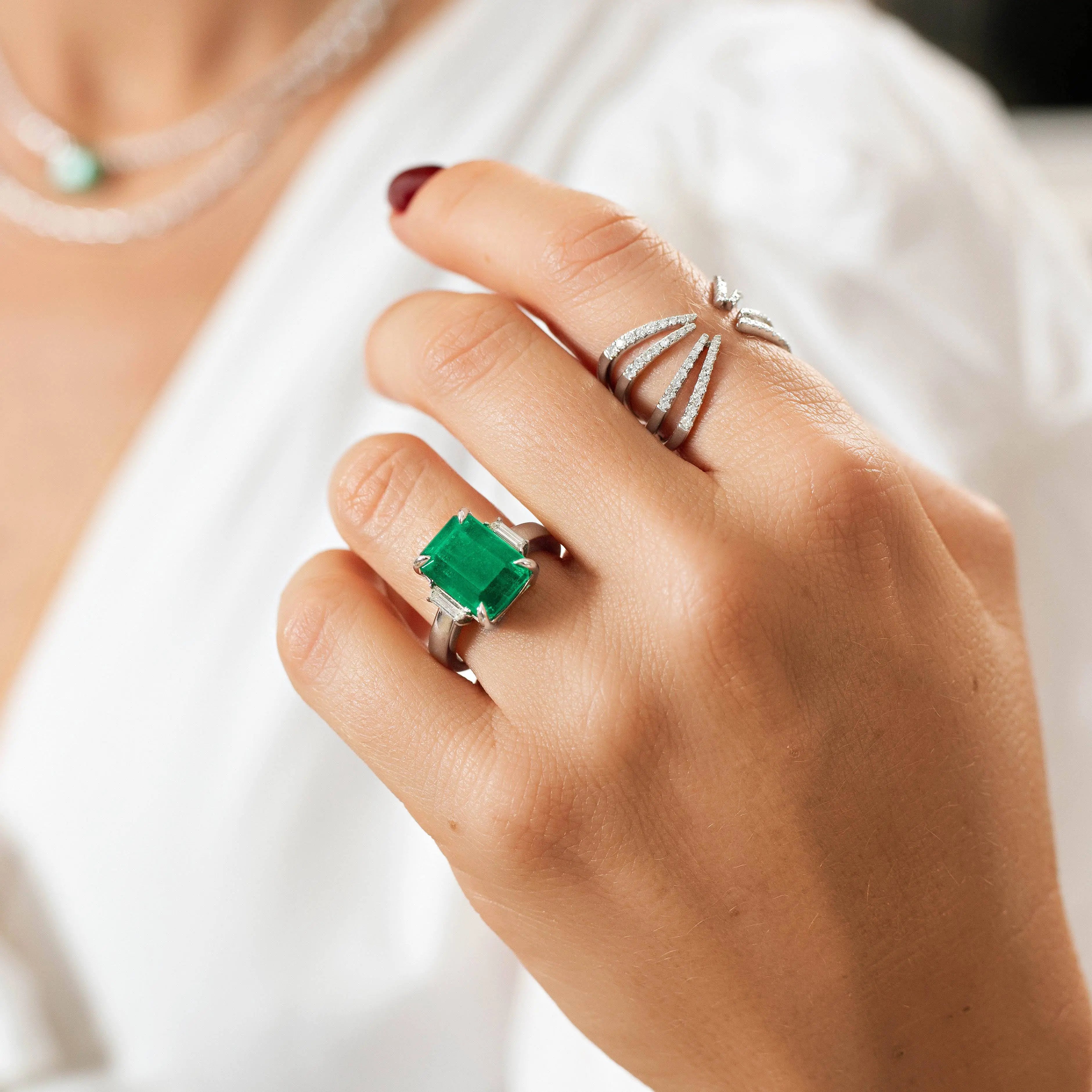 Solitaire Emerald Ring-Princess Jewelry Shop