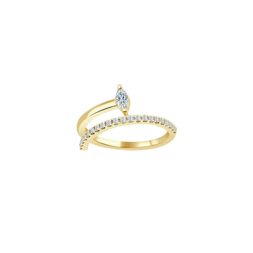 Spiral Marquise Diamond Double Band Ring-Princess Jewelry Shop