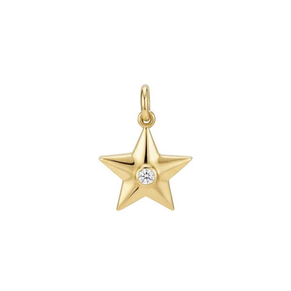 Star Diamond Pendant in 14K Yellow Gold | JJ Jewelry