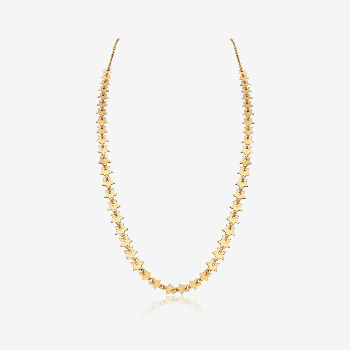 Star Station Chain Necklace in 14K Yellow Gold | JJ Jewelry Miami