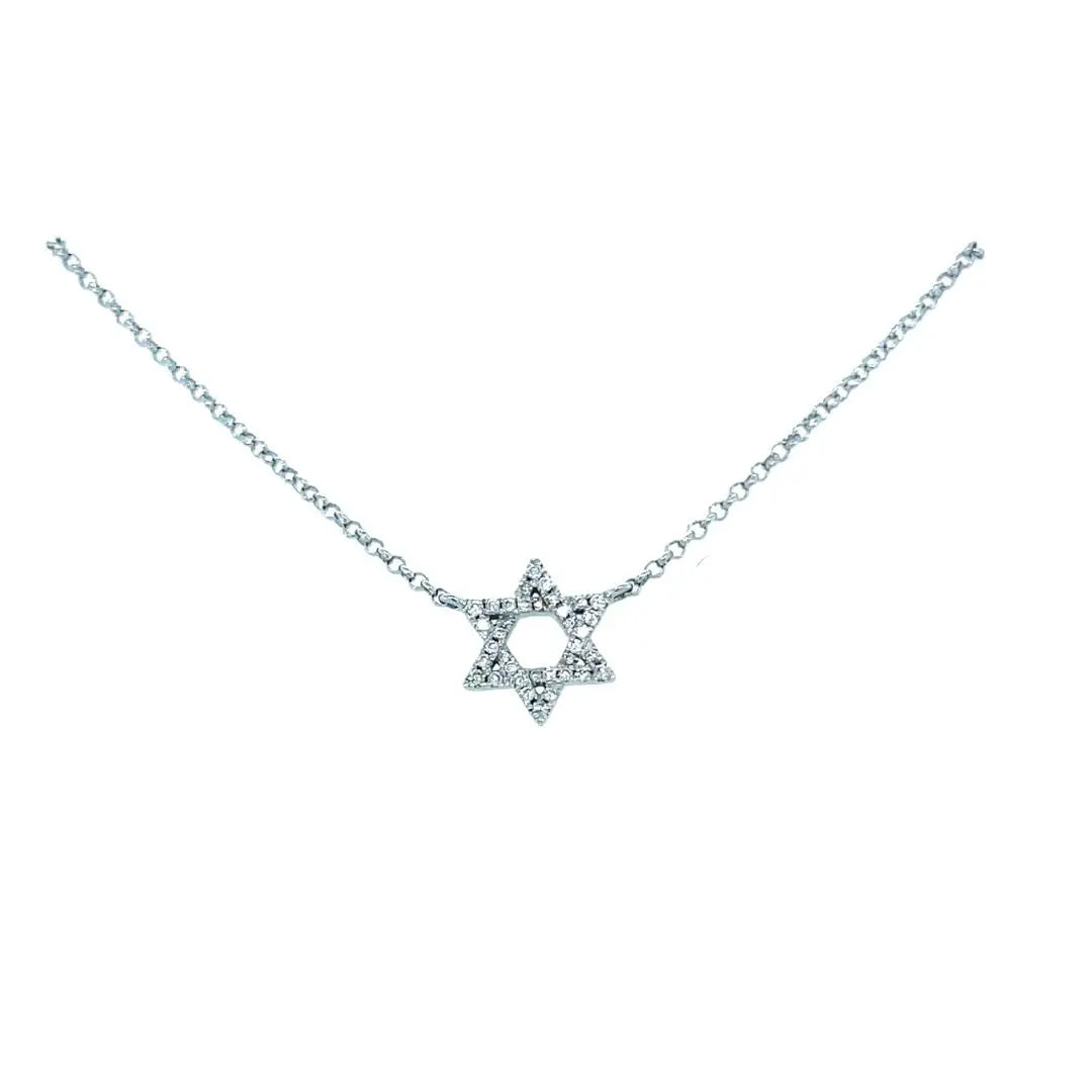 Star of David Diamond Pendant Necklace Princess Jewelry Shop