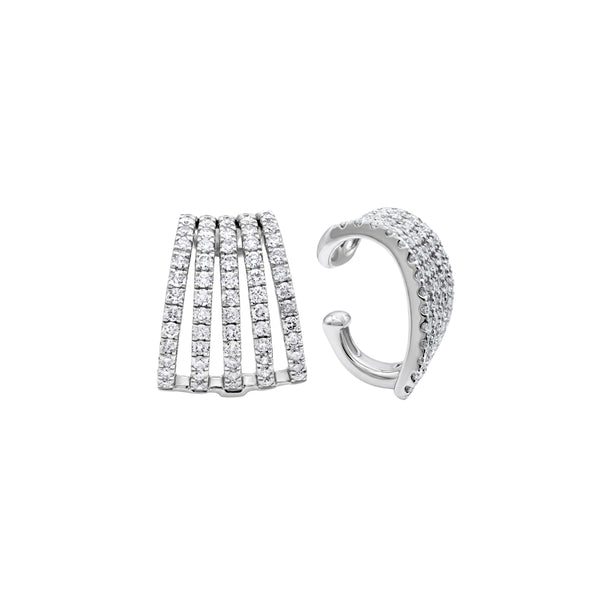Tapered Five-Row Diamond Ear Cuff
