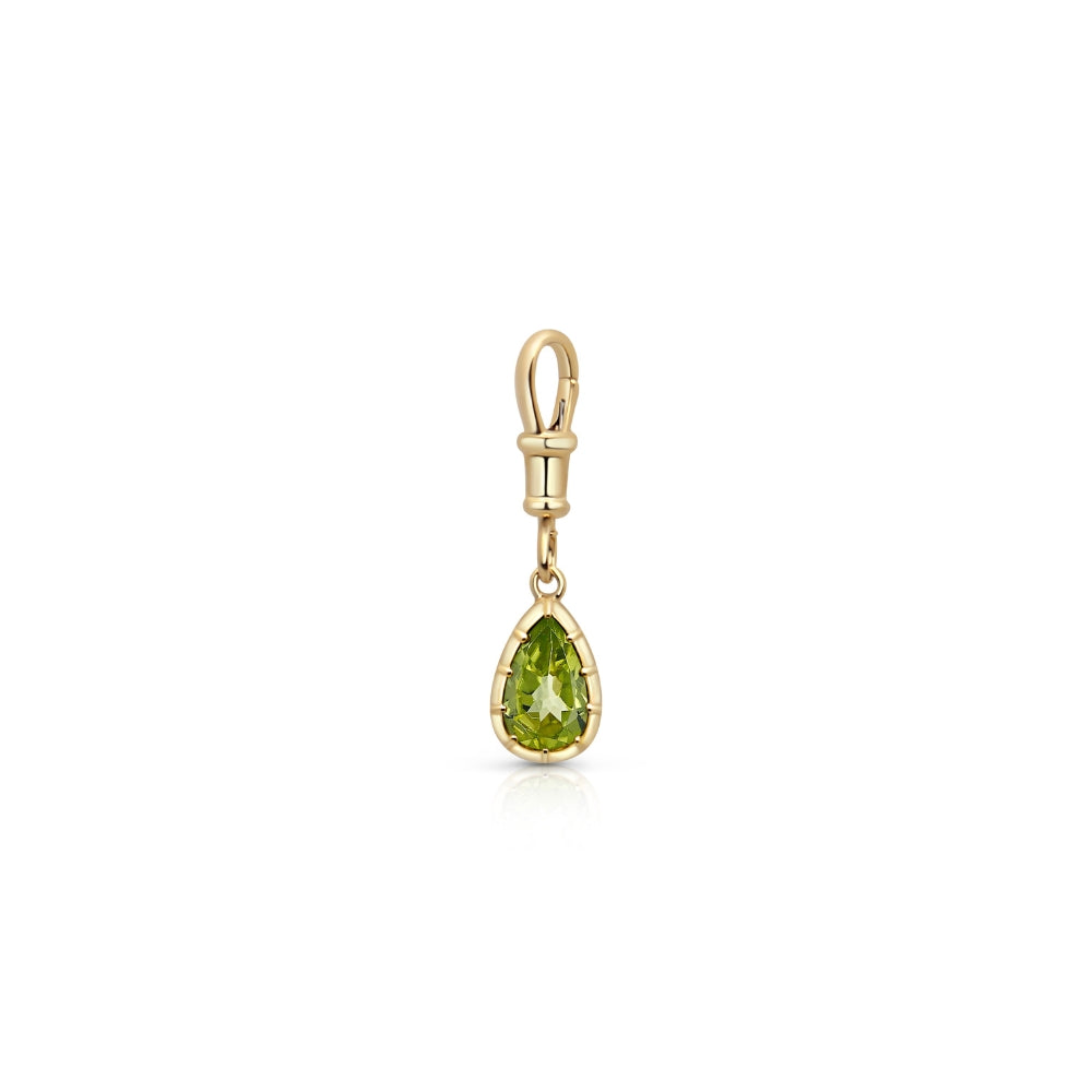 Pear-Shaped Green Tourmaline Charm Pendant