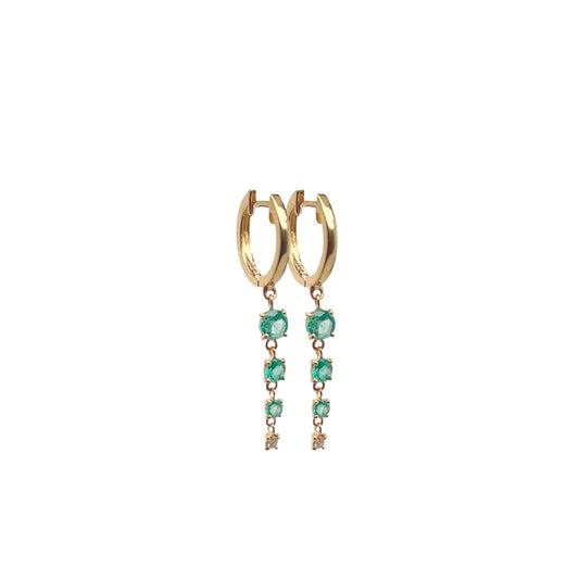 Emerald Dancing Hoop Earrings Princess Jewelry Shop
