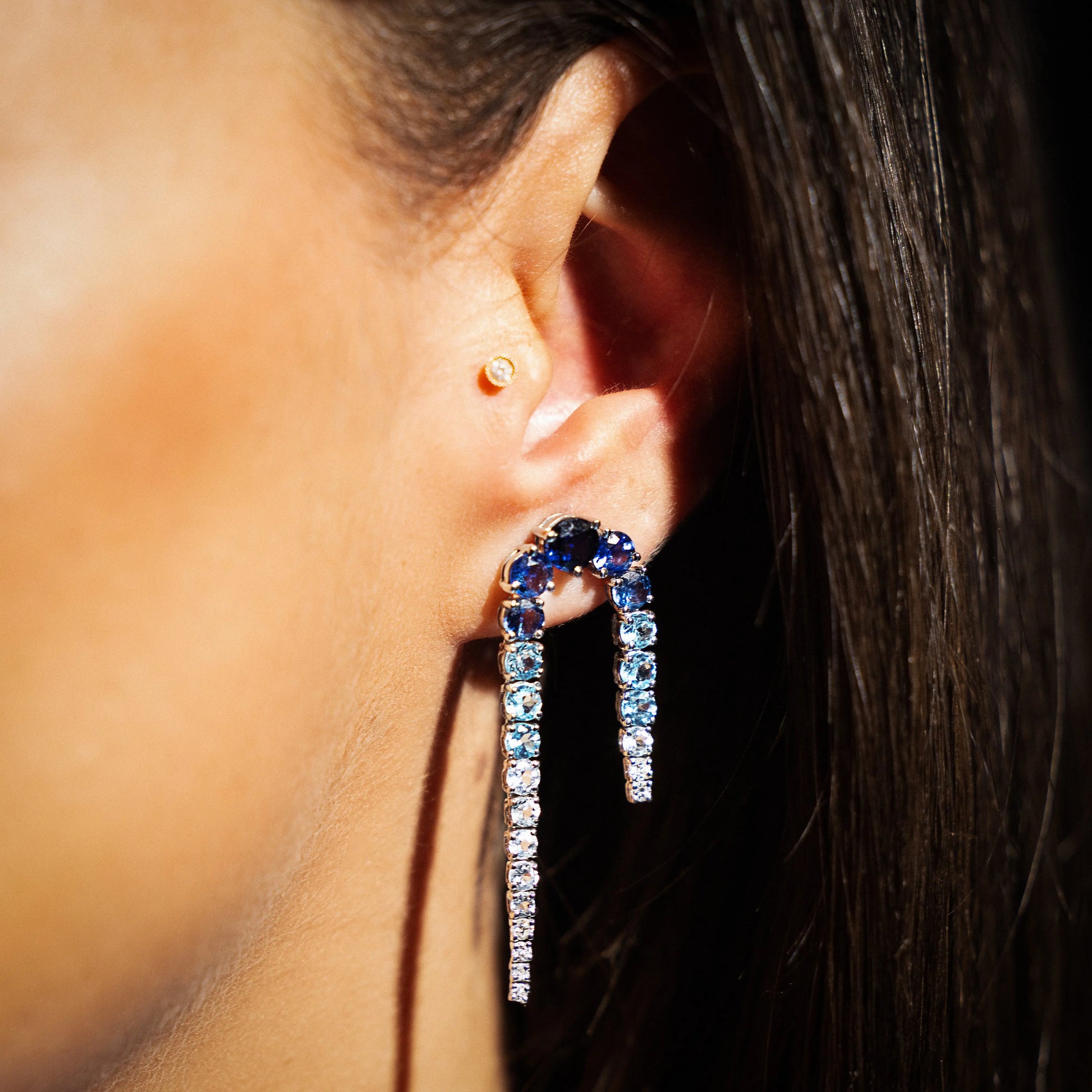 Turn Dancing Blue Gradient Earrings Princess Jewelry Shop