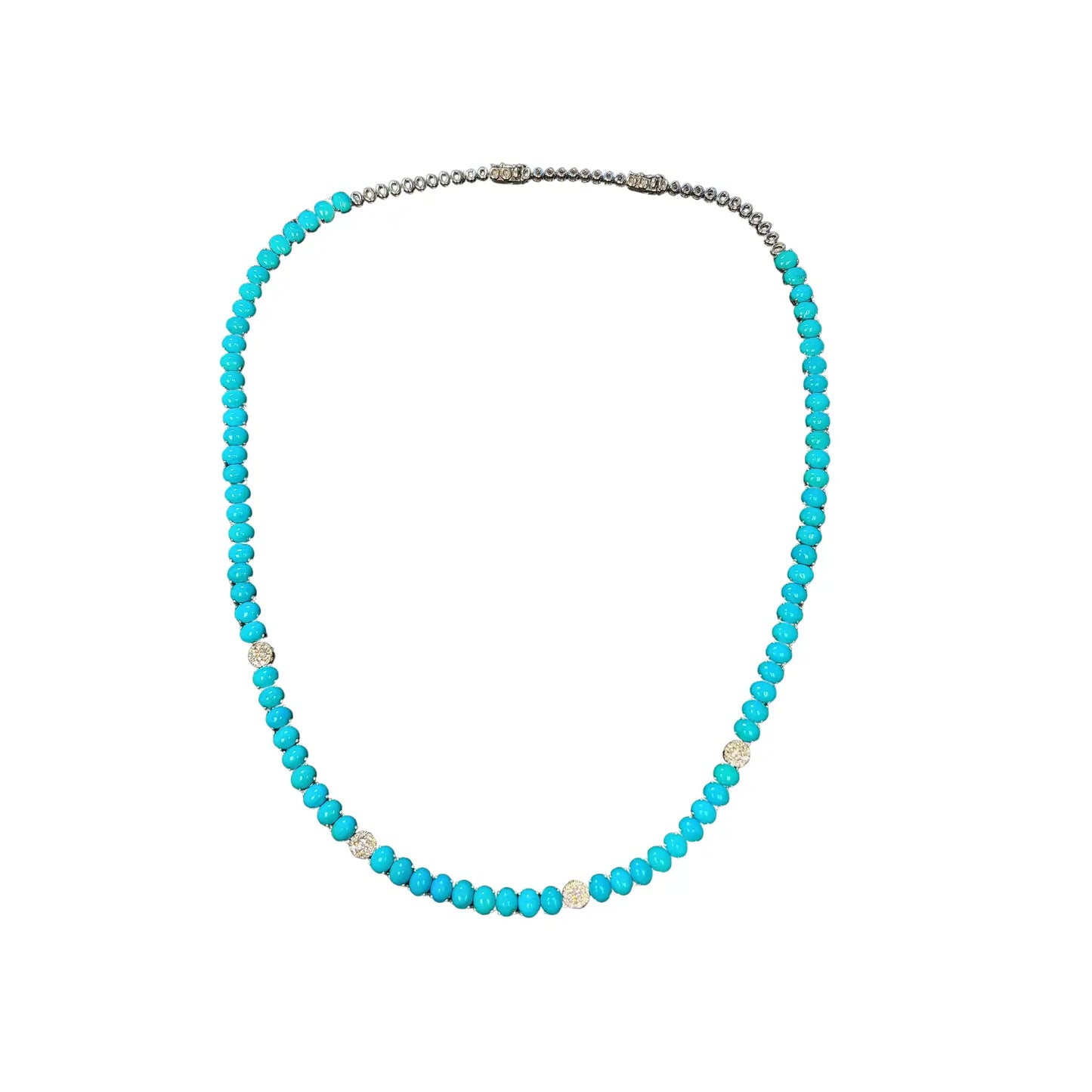 Turquoise and Diamonds Necklace Princess Jewelry Shop