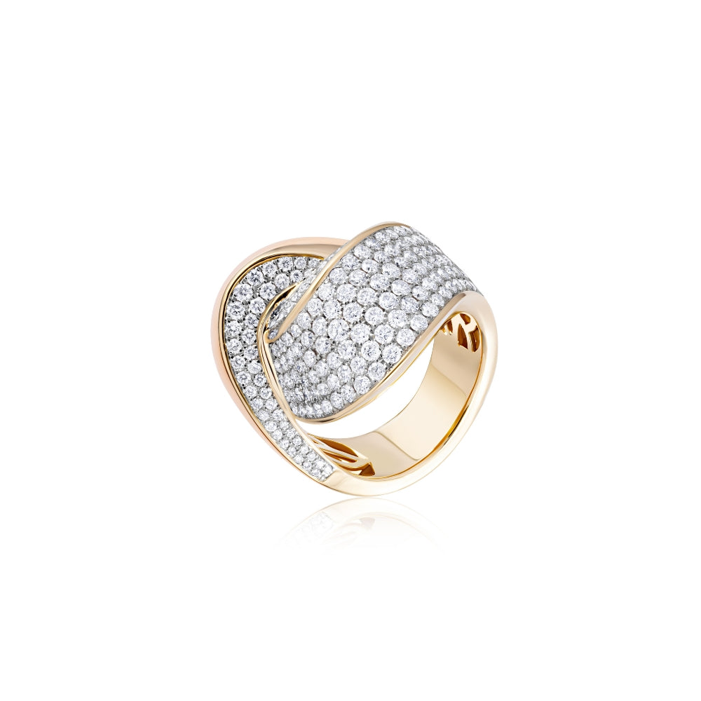 Twisted Knot Diamond Ring