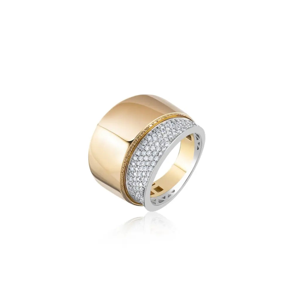 Two-Tone Diamond Band Ring-Princess Jewelry Shop