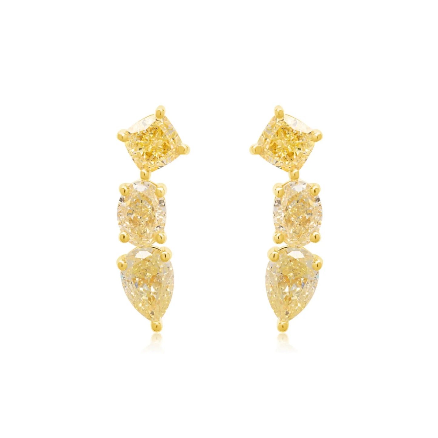 Yellow Diamond Multi-Shaped Ear Climber Princess Jewelry Shop