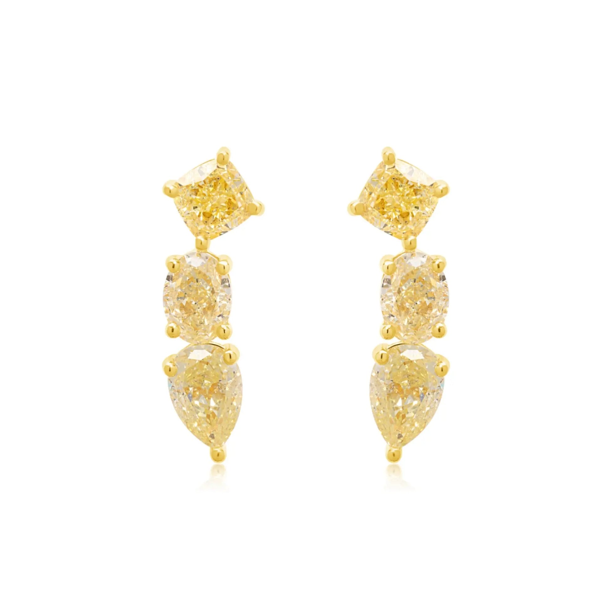 Yellow Diamond Multi-Shaped Ear Climber Princess Jewelry Shop