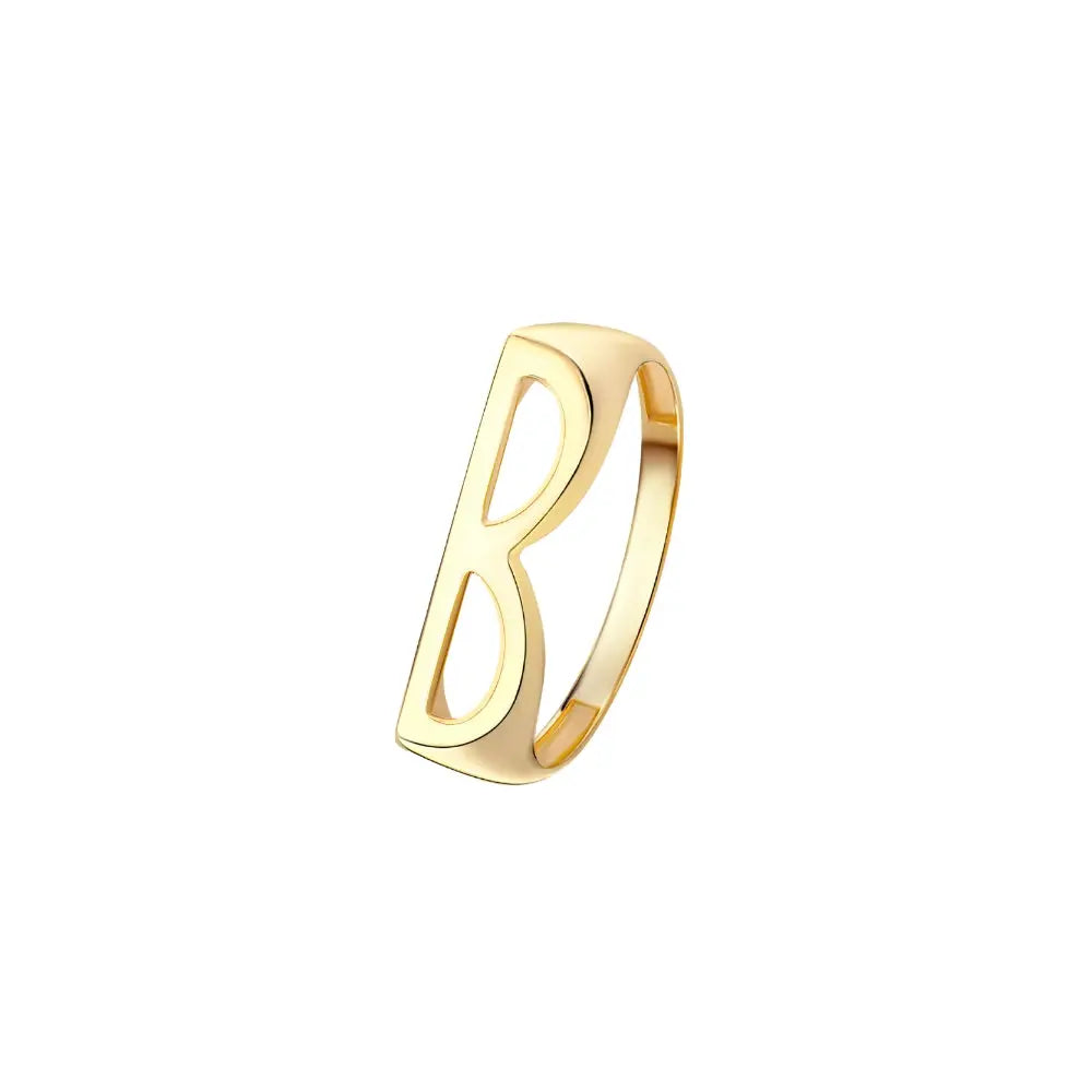   Yellow Gold Letter Ring Princess Jewelry Shop