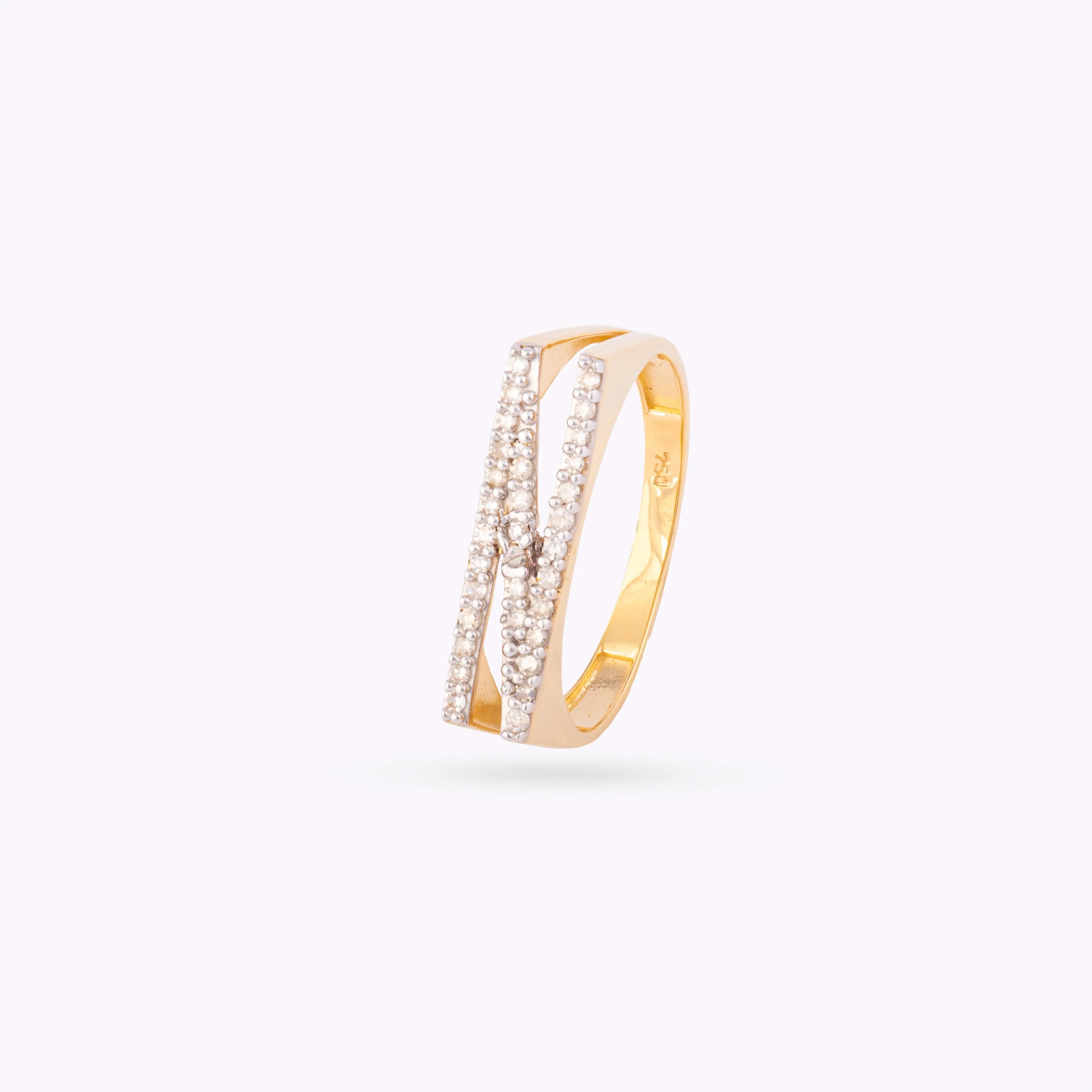   Yellow Gold & Diamond Letter Rings Princess Jewelry Shop