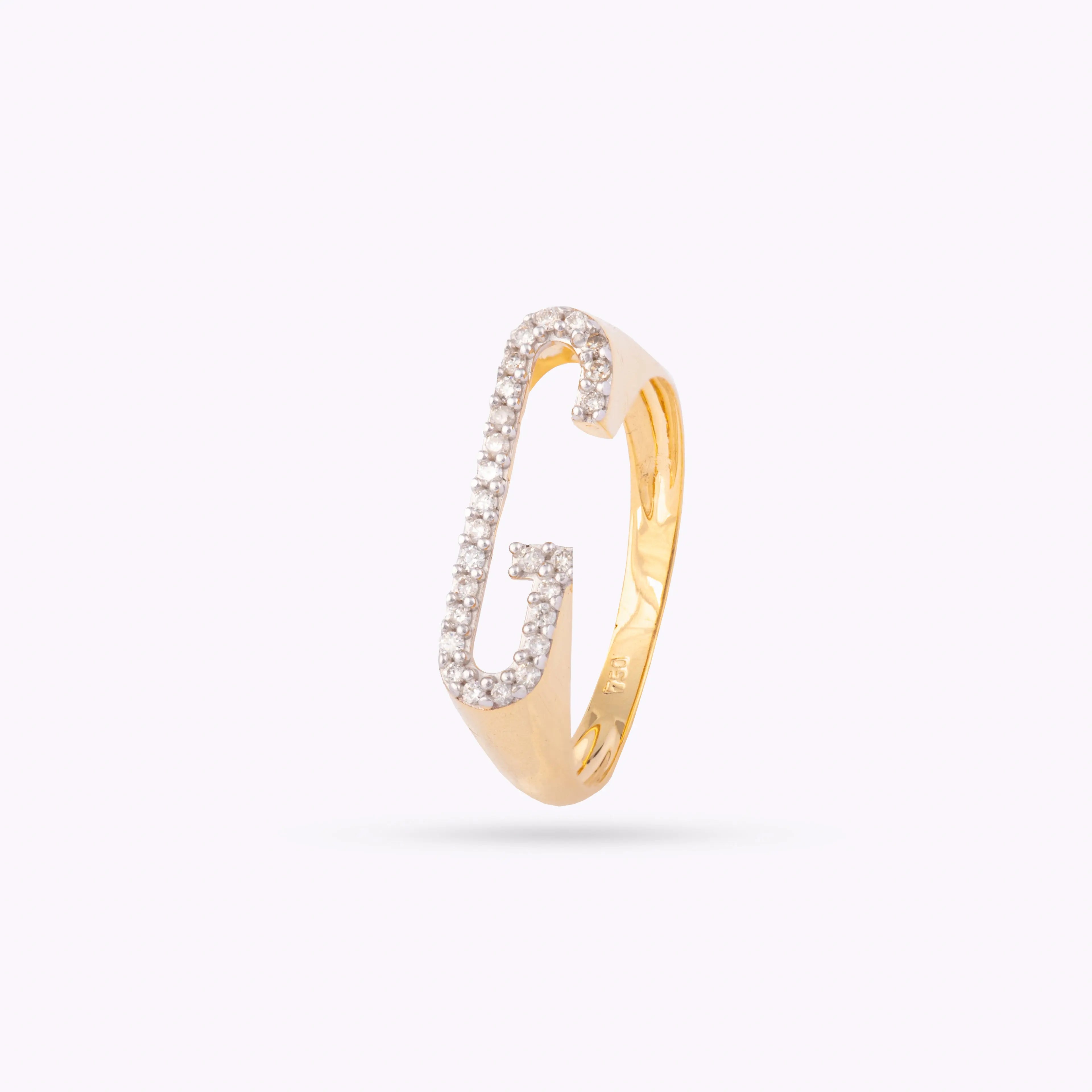   Yellow Gold & Diamond Letter Rings Princess Jewelry Shop