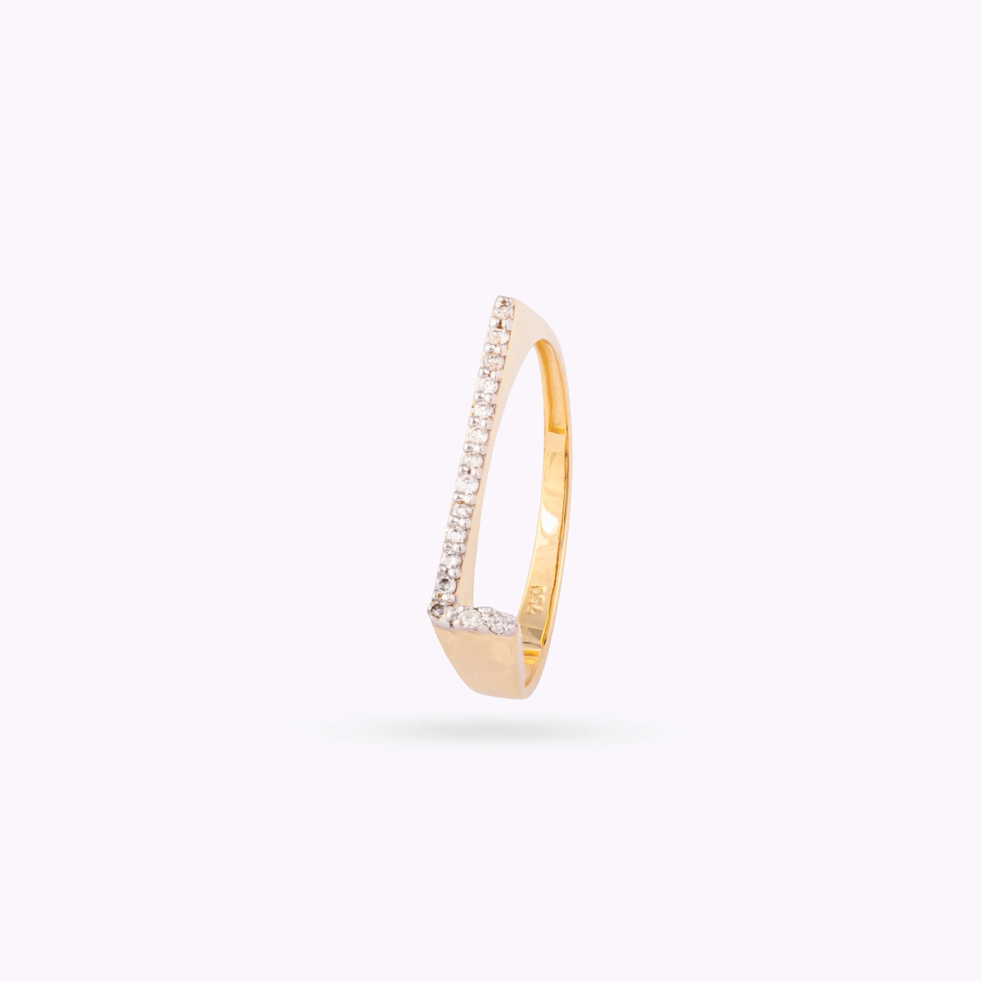   Yellow Gold & Diamond Letter Rings Princess Jewelry Shop