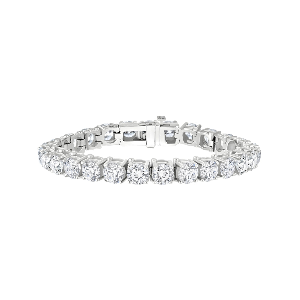 Diamond Tennis Bracelet 27.5ct in 18K White Gold - Luxury Fine Jewelry