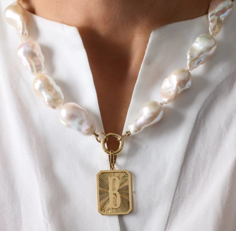 Baroque Pearl Necklace with 14K Gold Connector