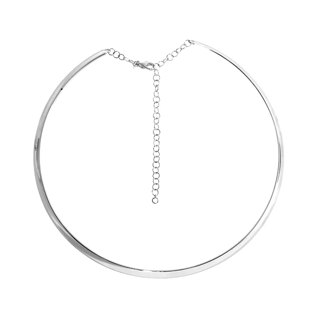 Gold Choker Necklace in 18K White Gold | JJ Jewelry Miami