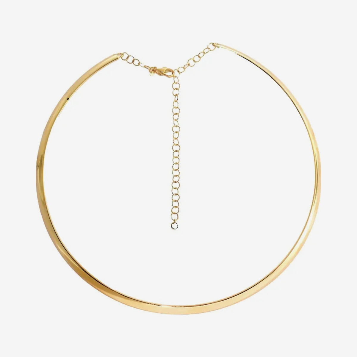Gold Choker Necklace in 18K Yellow Gold, gray background | JJ Jewelry Miami