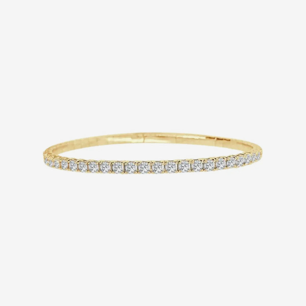 Half Eternity Flexible Diamond Bangle, 1 ct in Yellow Gold, view 3 | JJ Jewelry