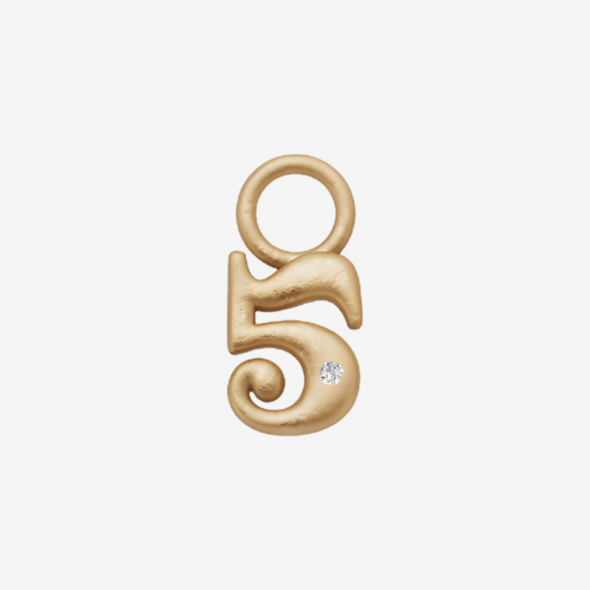 Mini Diamond Number Charm in 18K Yellow Gold by Alessa Rocks, number 5 | JJ Jewelry Miami