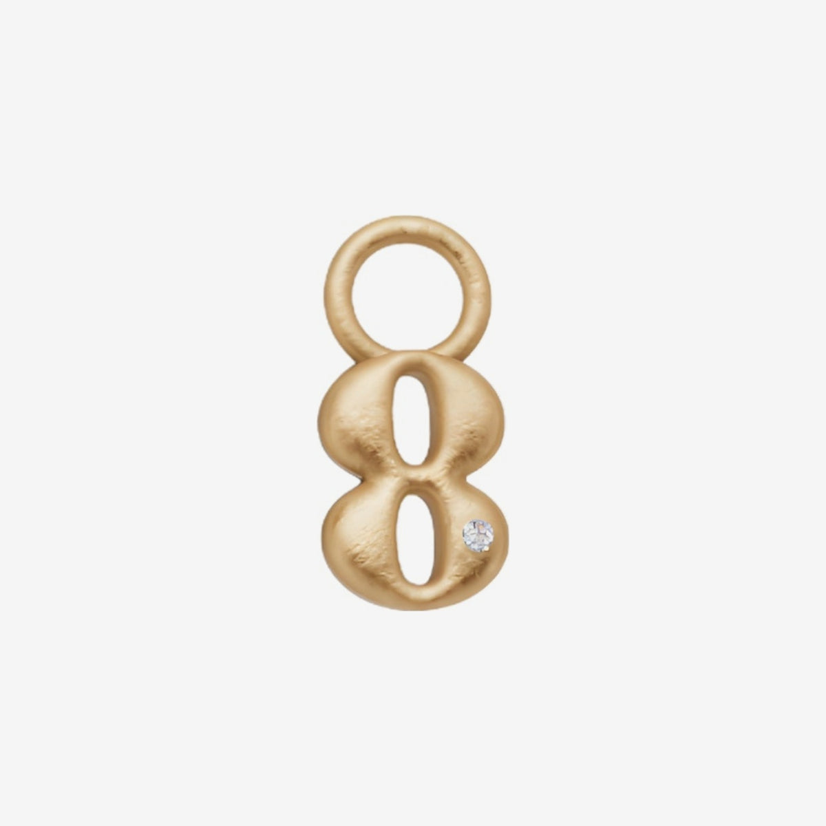 Mini Diamond Number Charm in 18K Yellow Gold by Alessa Rocks, number 8 | JJ Jewelry Miami