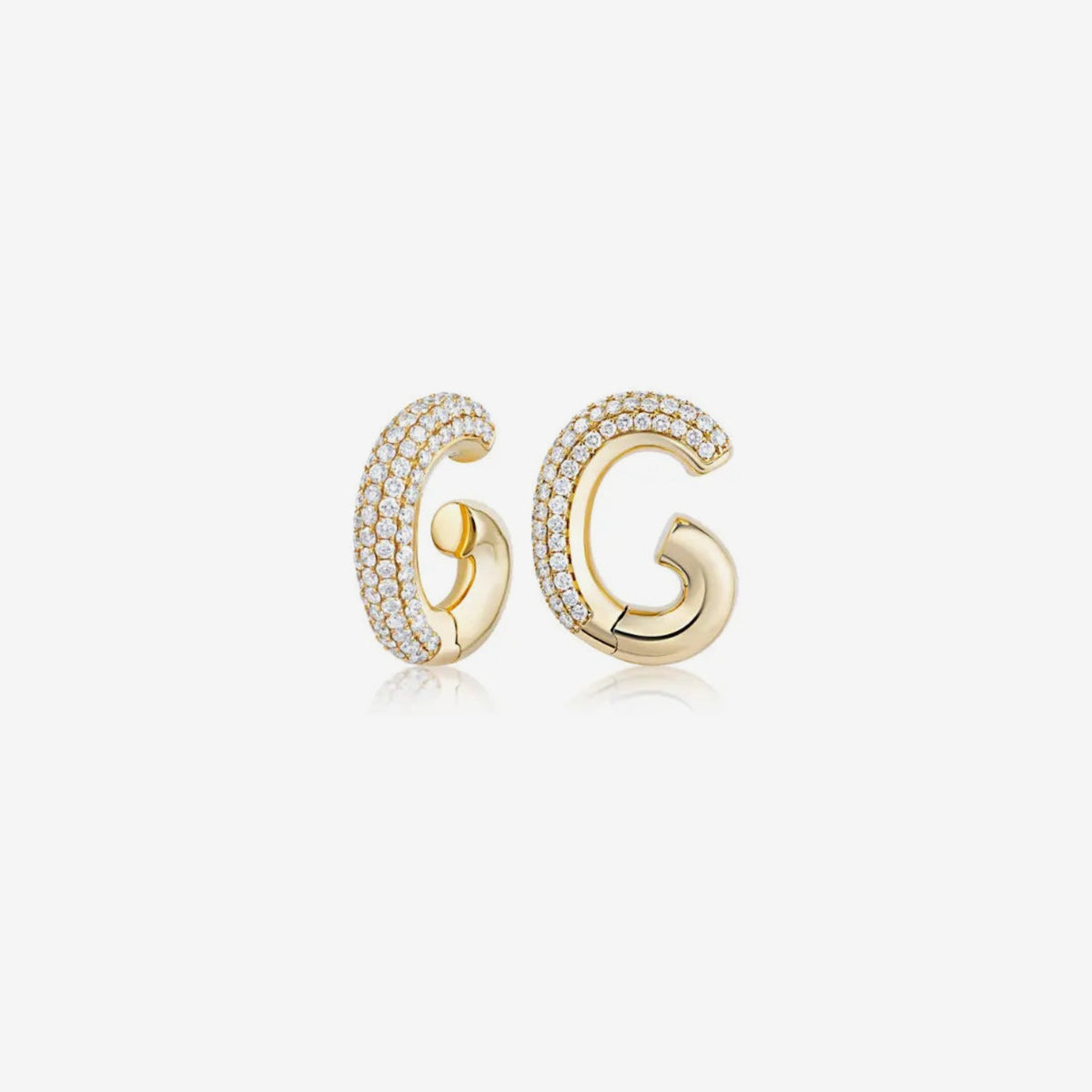 Pavé Diamond Ear Cuff, view 2, gray background | JJ Jewelry Miami
