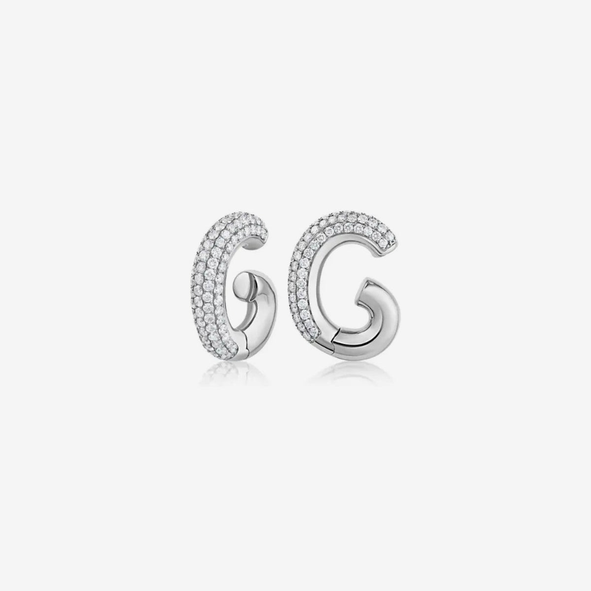 Pavé Diamond Ear Cuff, view 3, gray background | JJ Jewelry Miami