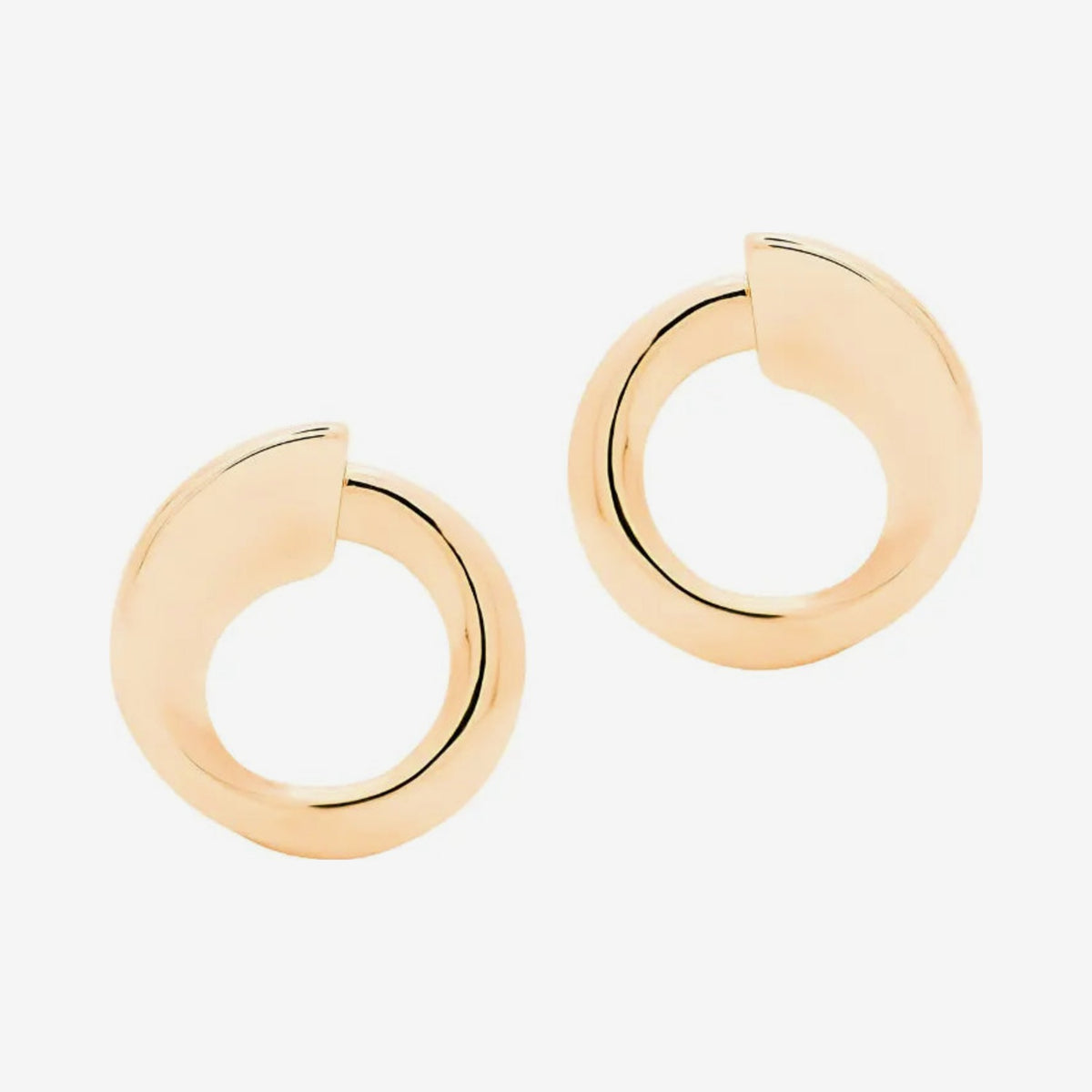 Polished Garland Earrings in 14K Yellow Gold, gray background | JJ Jewelry Miami