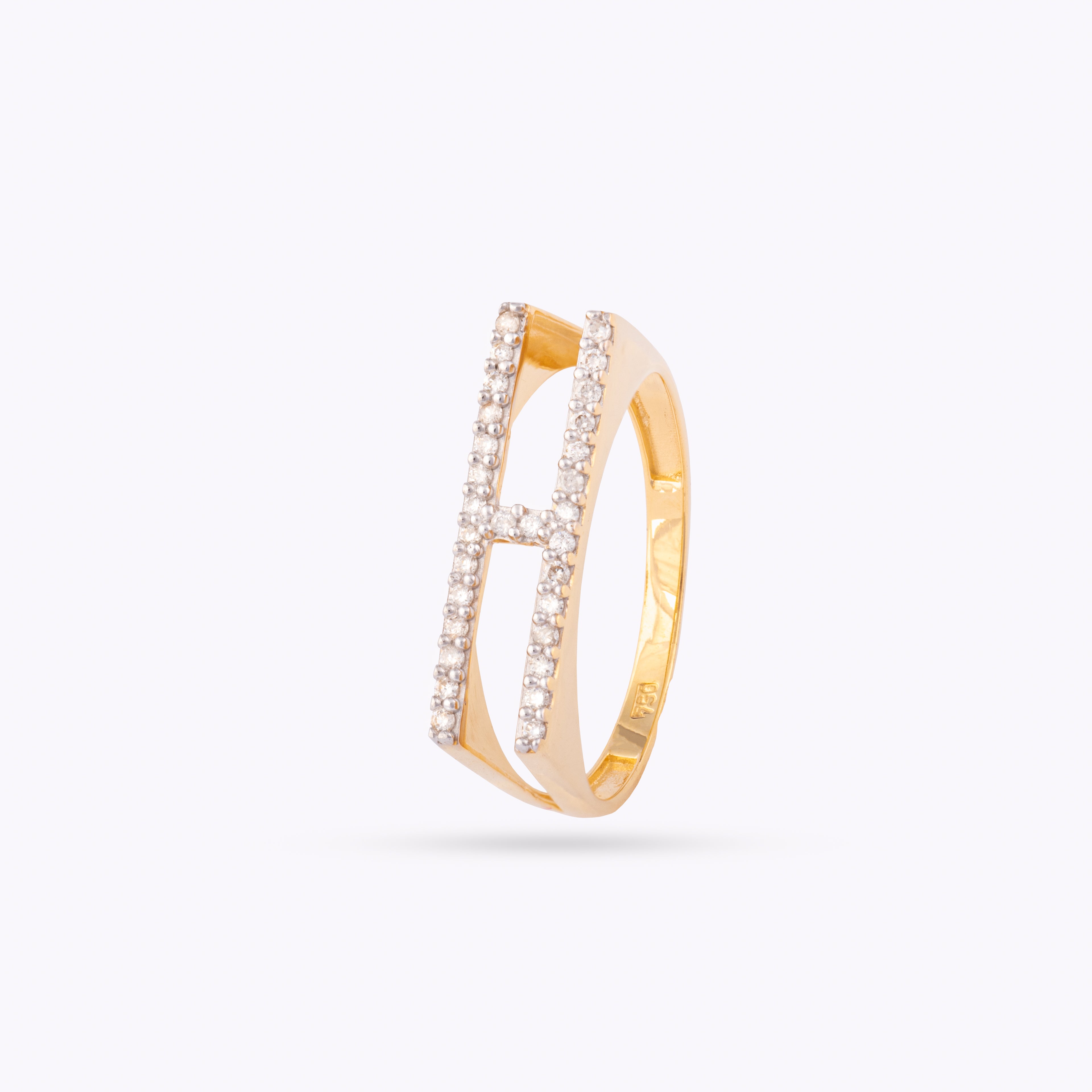 Yellow Gold & Diamond Letter Rings